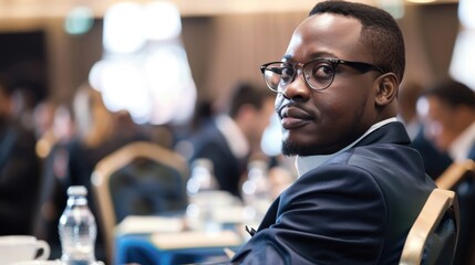 Obraz premium Successful South African Businessman at Mining Conference in Johannesburg