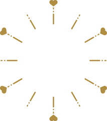 ハート/集中線/飾り/フレーム/イラスト/素材/ゴールド