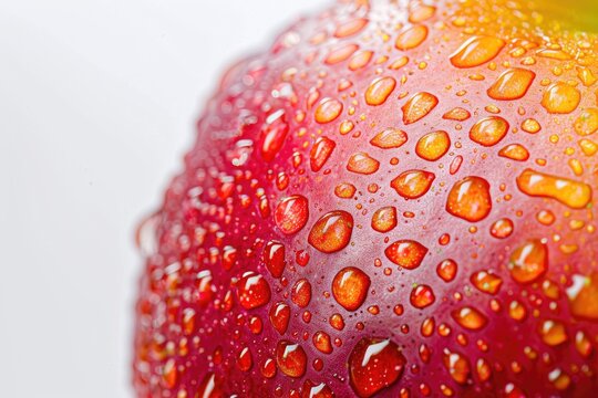 water drops on yellow mango