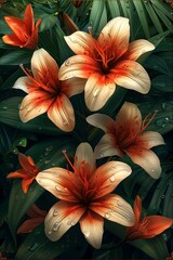 Obraz premium Elegant Abstract Flower Picture Frame With Dewdrops