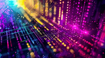 Obraz premium Abstract representation of cryptocurrency exchanges vibrant colors 