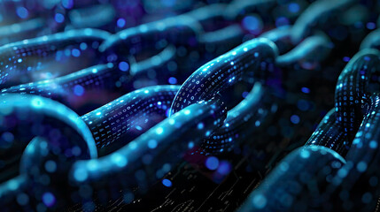 Blockchain data flow with binary code streams dynamic lighting 