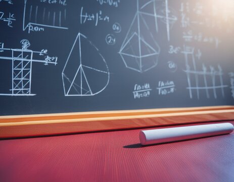 a chalkboard with handwritten mathematical equations and diagrams - Powered by Adobe