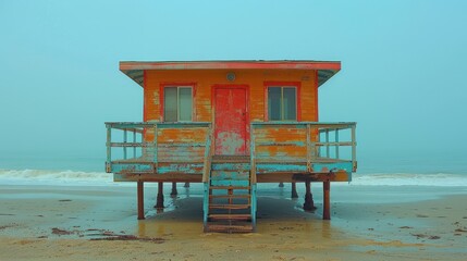 A Colorful Beach House on Stilts