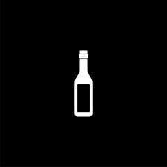 Wine bottle with glass icon isolated on dark background