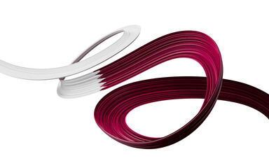 Happy Qatar national day, bent waving ribbon in colors of the Qatar national flag, December the 18th, 3d illustration
