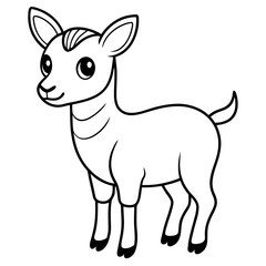 single baby nilgai line art vector 