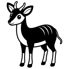 single baby nilgai line art vector 