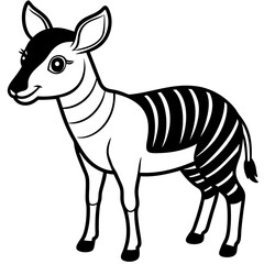 single baby nilgai line art vector 