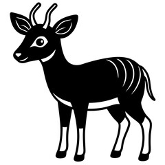 single baby nilgai line art vector 