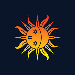 pattern sun vector logo design