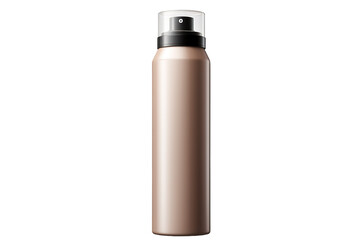A Golden Spray Bottle in a White Studio on a Clear PNG or White Background.
