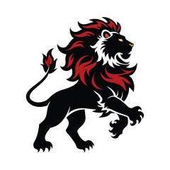 Angry lion sihlouette