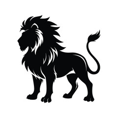 Angry lion sihlouette