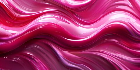 Fototapeta premium Luxurious and smooth pink satin fabric with elegant flowing waves, highlighting the rich and glossy texture.