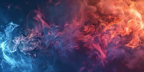 Fototapeta premium Abstract Smoke and Heat with Copy Space in Wide Banner. High-Resolution AI-Generated Wallpaper for Dynamic Backgrounds