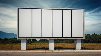 Obraz premium Plain Empty Blank White Billboard Mockup Advertisement
