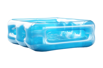 A Glimpse of Summer Fun: A Blue Inflatable Pool Ready for Splashing on a Clear PNG or White Background.