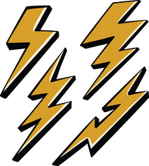 Lightning icon set illustration. electric sign and symbol. power icon. energy sign.eps