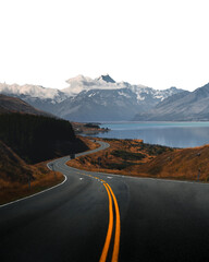 Scenic road png border sticker, transparent background