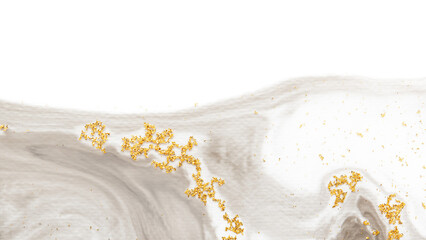 PNG Abstract watercolor with gold glitter, transparent background