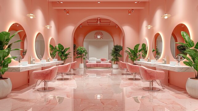 Pink Salon Interior with Stylish Details