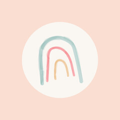 Card with rainbow wiht pastel colors 