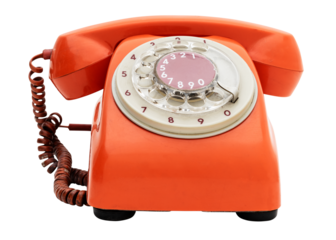 Vintage orange telephone design element