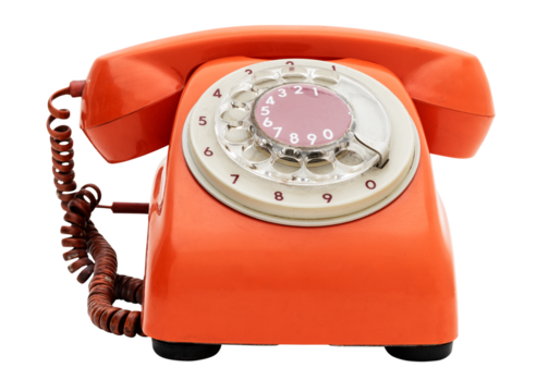 Vintage orange telephone design element
