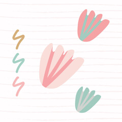 Cute doodle shape element background template