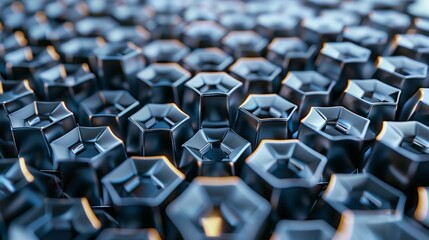 Fototapeta premium A mesmerizing grid of interlocking hexagons reminiscent of a honeycomb.