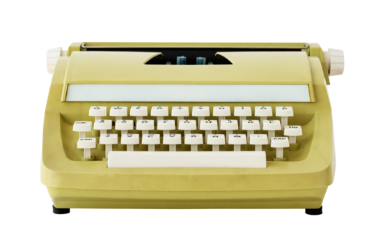 Retro pastel yellow typewriter design element