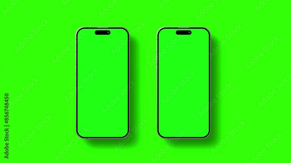 Poster phone 15 animated mockup with green screen, isolated background. animation for apps or mobile web-si