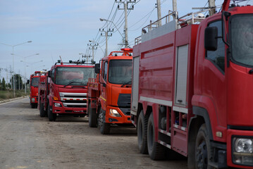 Fire trucks and vehicles were out at work during the time of the fire.