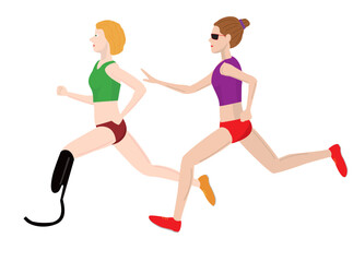 パラ陸上のユニバーサルリレーのイラスト素材です。