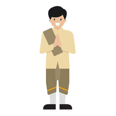 Thai man wearing typical Thai dress.
