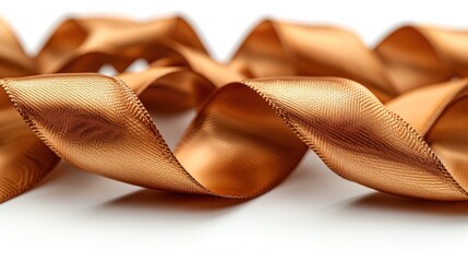 Golden Satin Ribbon, Close-Up View