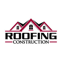 Real estate roofing logo design template vector illustration