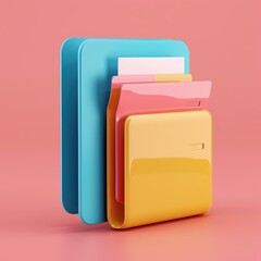 Illustration of colourful document file in the design of bag. Generative ai.