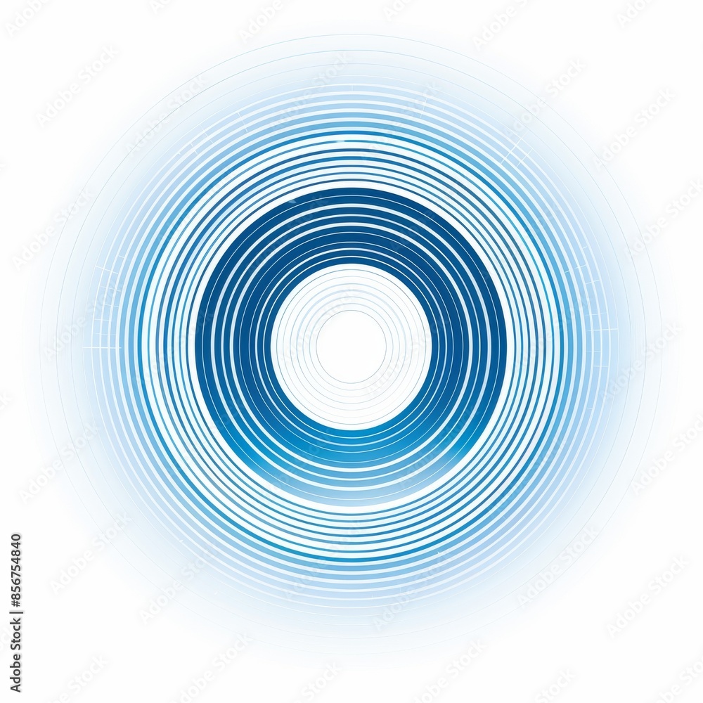 Aufkleber sonar waves. blue concentric circles. source of signal