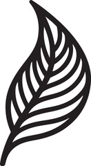 black and white leaf vector