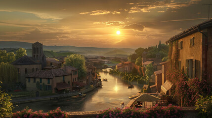 Unique shots showcase quaint villages surrounded by rolling countryside, where life slows down in the lazy days of summer.