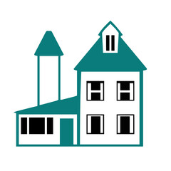 Old House Vector Sketch European Style