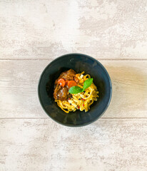 Home made Beef Bourguignon with Tagliatelle