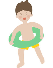 여름 물놀이 튜브 어린이