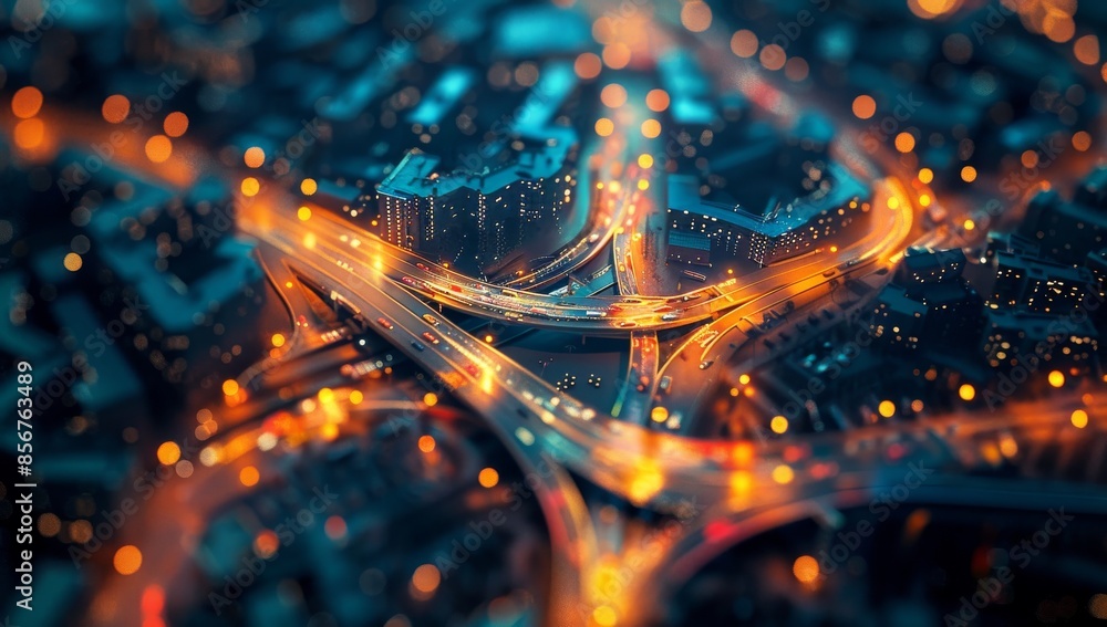 Poster concept of wireless network and connection technology with abstract bangkok city background