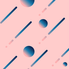 Abstract Peach and Blue Speed lines and Gradient Ball Drops Background