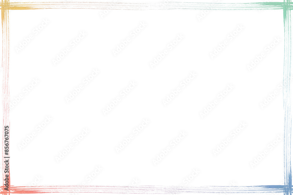 Poster rectangle colorful brush stroke frame design element