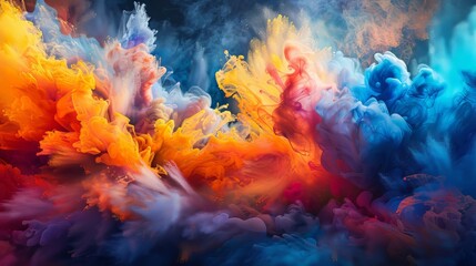 Abstract Colorful Ink Swirls