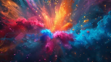 Fototapeta premium Colorful Ink Explosion in Dark Water